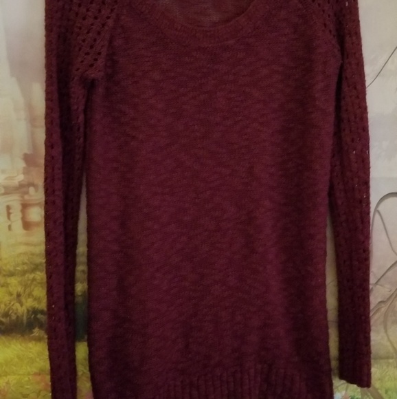 Charlotte Russe Maroon  Long Sleeves Sweater - Picture 4 of 7